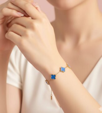 Blue-Clover-Stainless-Steel-Bracelet-image