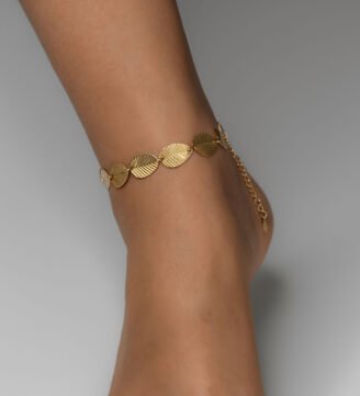 Gold-Plated-Leaf-Design-Anklet-images