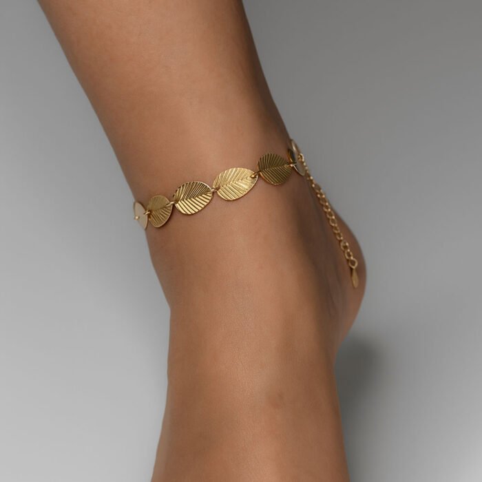Gold-Plated-Leaf-Design-Anklet-images