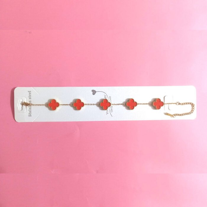 Red-Clover-Stainless-Steel-Bracelet