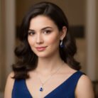 Brand New Blue Teardrop Jewelry Set – Gemstone Pendant Necklace with Matching Dangle Earrings