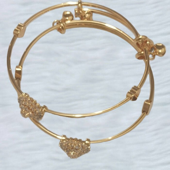 Elegant-Golden-Crystal-Charm-Bracelet-Set-image