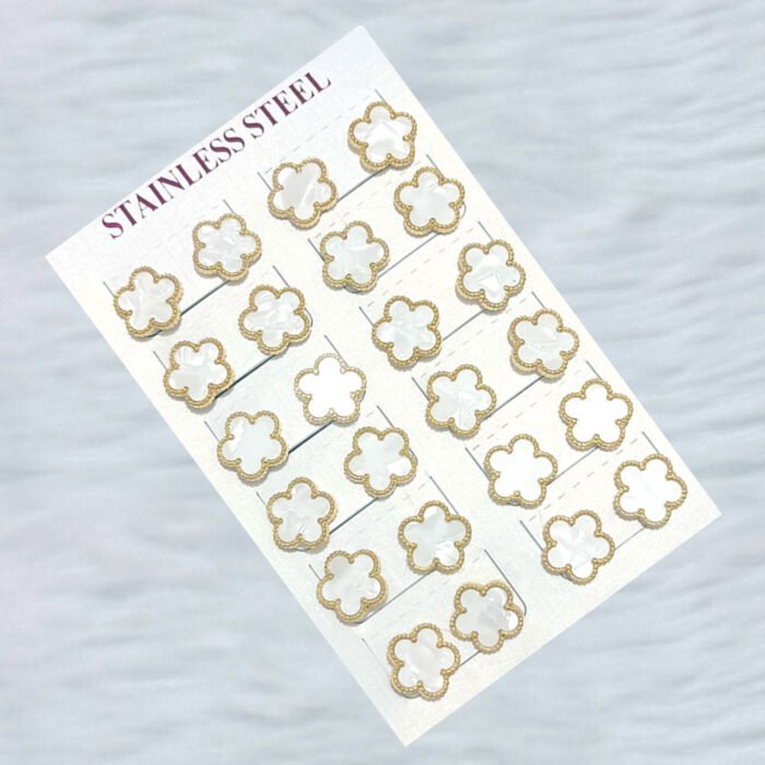 Gold-Edged-Flower-Stainless-Steel-Earrings