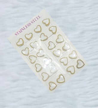 Gold-Edged-Heart-Stainless-Steel-Earrings-Saajworld