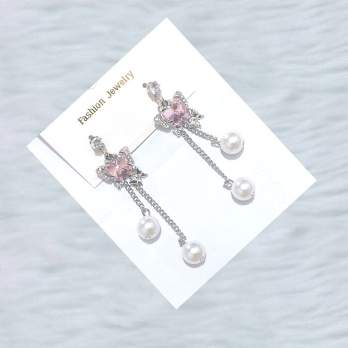 Pink-Butterfly-&-Angel-Dangle-Earrings
