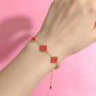 Red-Clover-Stainless-Steel-Bracelet-image