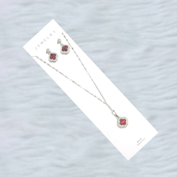 Red-Halo-Jewelry-Set-–-Silver-Necklace