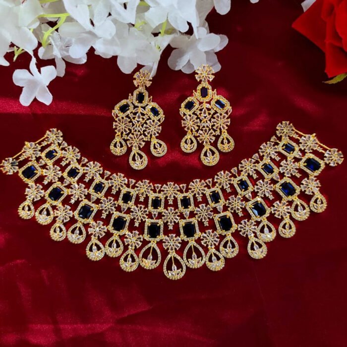 Royal-Blue-Stone-Silver-Plated-Bridal-Necklace-Set