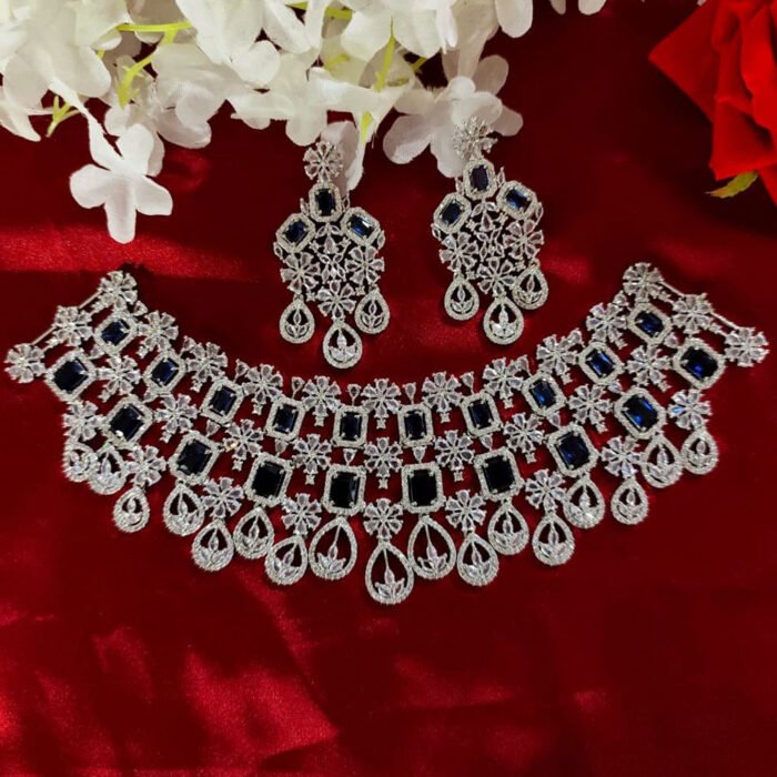 Royal-Blue-Stone-Silver-Plated-Bridal-Necklace-Set