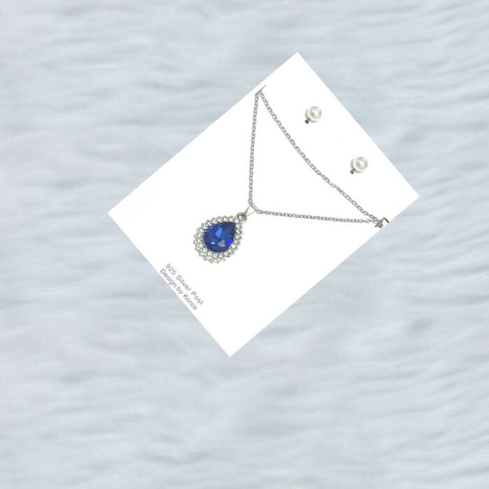Updates-Elegant-Blue-Teardrop-Pendant-Necklace-with-Pearl-Stud-Earrings