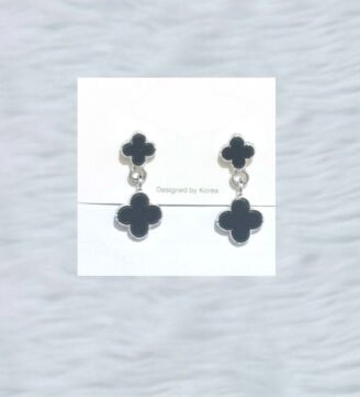 White-Edge-–-Black-Clover-Drop-Earrings-Saajworld