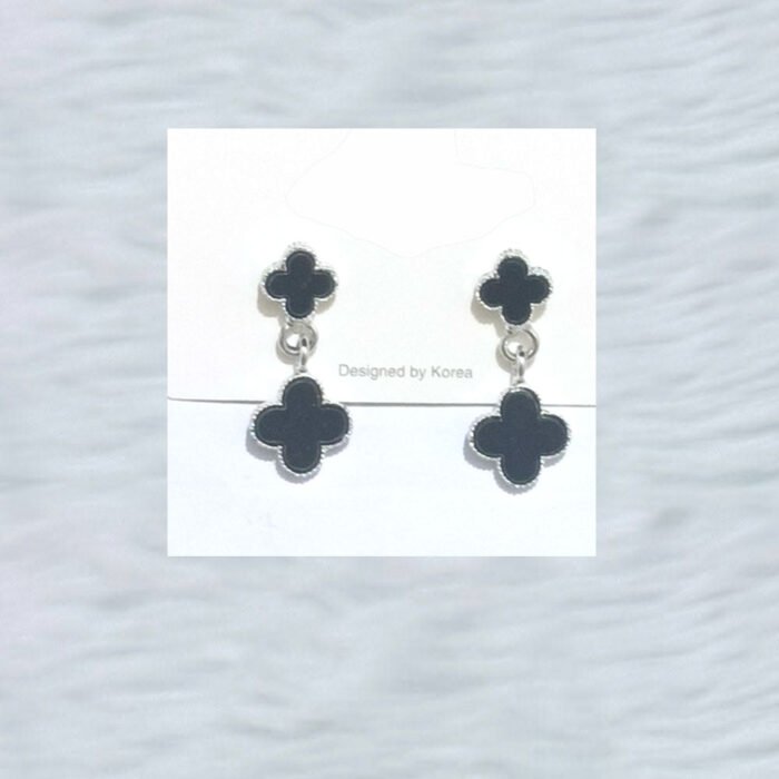 White-Edge-–-Black-Clover-Drop-Earrings-Saajworld