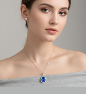 Updates-Elegant-Blue-Teardrop-Pendant-Necklace-with-Pearl-Stud-Earrings