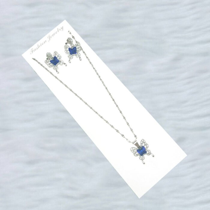 saajworld-blue-butterfly-chain-necklace-earring